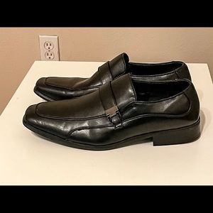 Mens Black Leather Perry Ellis Dress Loafer sz 8